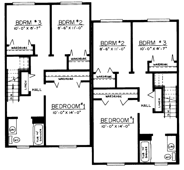 Traditional Floor Plan - Upper Floor Plan #303-420