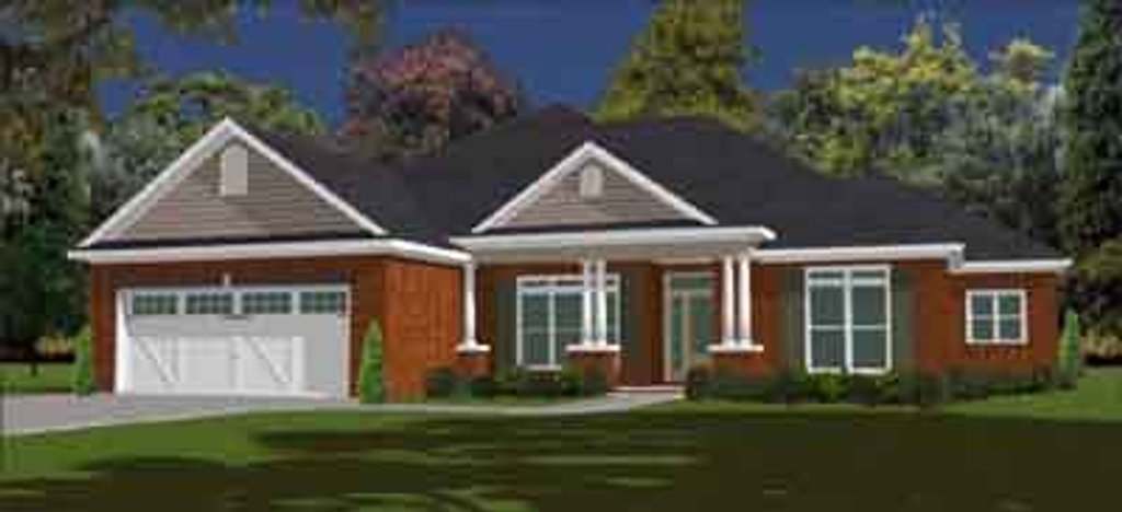 Exterior - Front Elevation 2 for Southern House Plan #63-117 - 4 bed, 3 bath