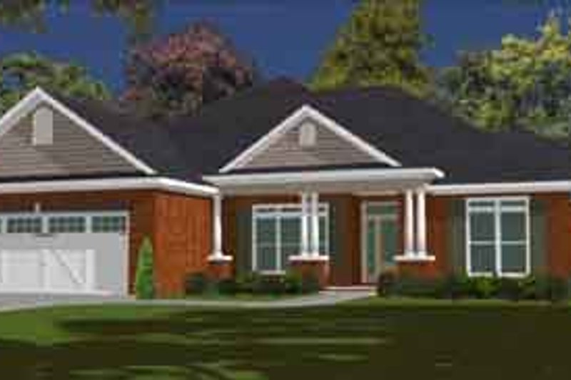 Exterior - Front Elevation 2 for Southern House Plan #63-117 - 4 bed, 3 bath
