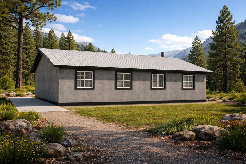 Architectural House Design - Exterior - Rear Elevation 2 for Cabin House Plan #1060-450 - 2 bed, 2 bath