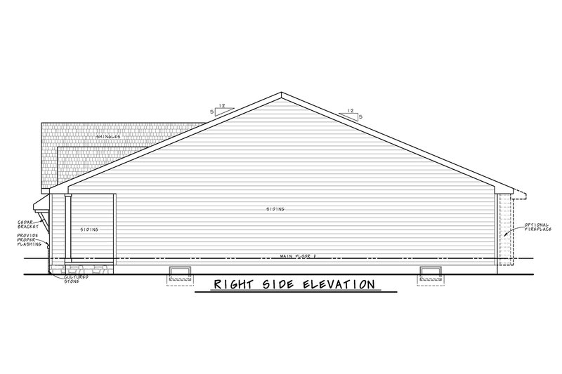 House Design - Exterior - Other Elevation 1 for Ranch House Plan #20-2512 - 3 bed, 3 bath