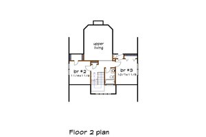 Floor Plan - Upper Floor for Craftsman House Plan #79-222 - 3 bed, 2.5 bath