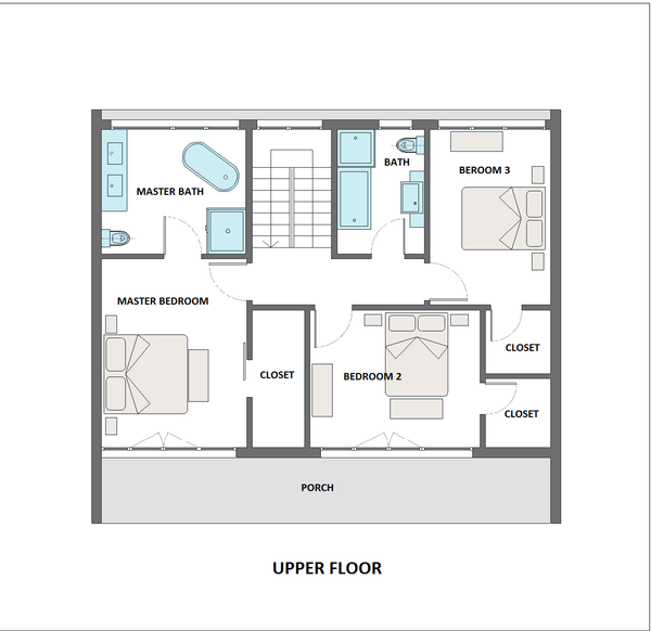 Contemporary Floor Plan - Upper Floor Plan #542-22