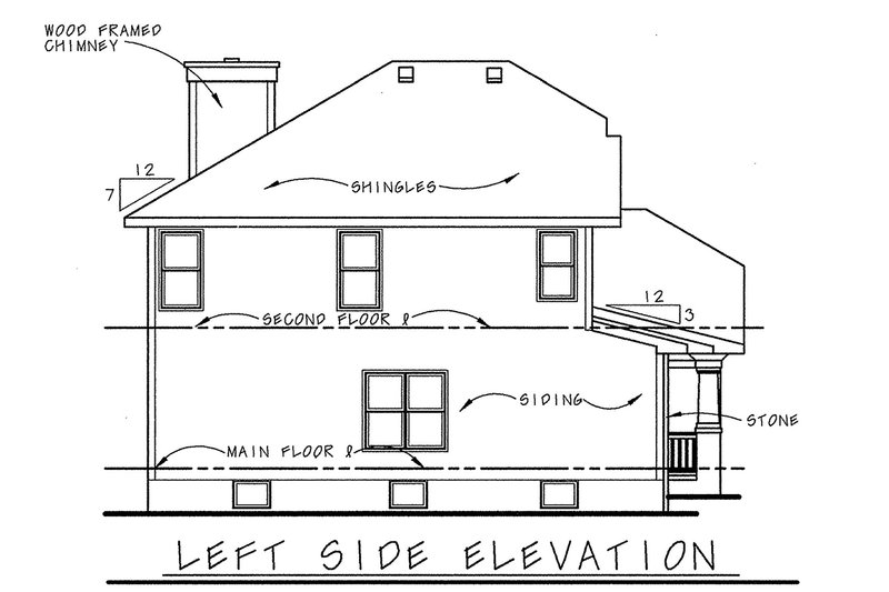 House Plan Design - Exterior - Other Elevation for Cottage House Plan #20-2033 - 4 bed, 2.5 bath