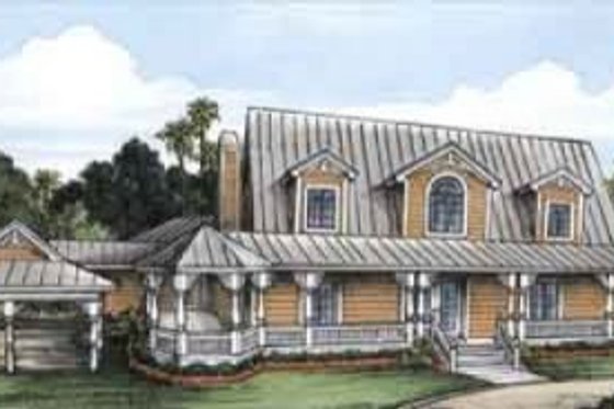Exterior - Front Elevation for Country House Plan #115-138 - 3 bed, 2.5 bath