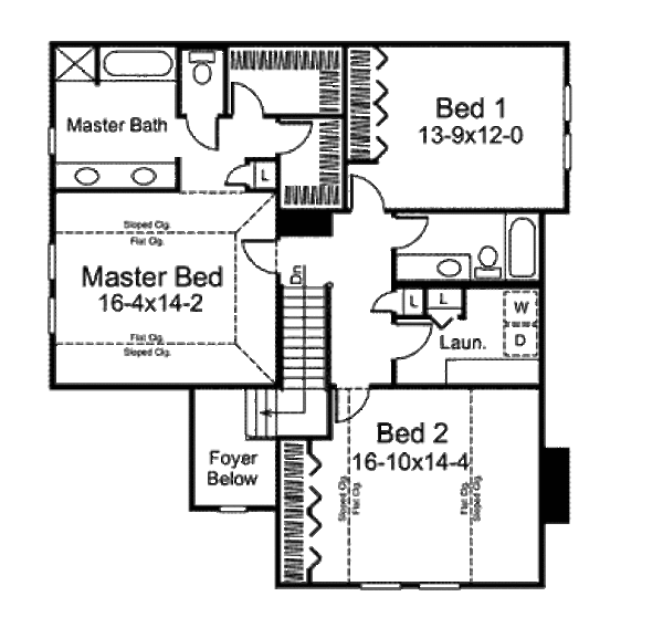 Victorian Floor Plan - Upper Floor Plan #57-545