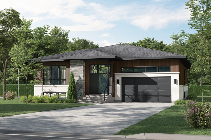 Contemporary Style House Plan - 3 Beds 2 Baths 1993 Sq/Ft Plan #25-4983