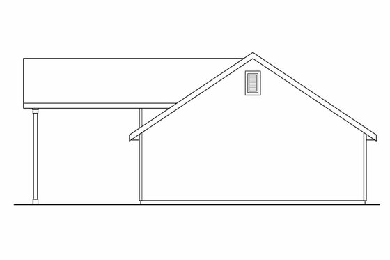 Exterior - Rear Elevation for Traditional House Plan #124-1321, 0 bath