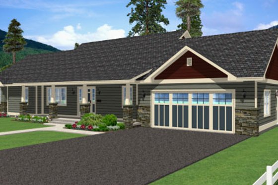 Exterior - Other Elevation 1 for Ranch House Plan #126-163 - 2 bed, 3 bath
