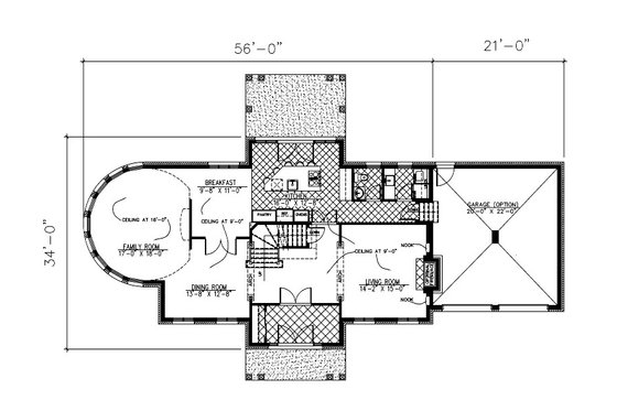 Floor Plan - Main Floor for European House Plan #138-328 - 4 bed, 2.5 bath