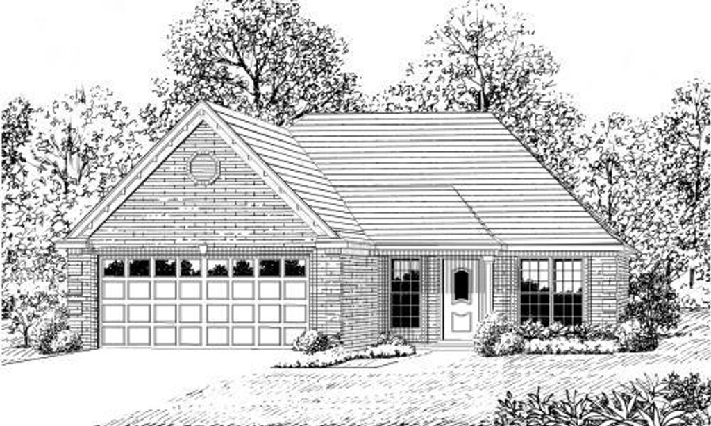 Exterior - Front Elevation 2 for Traditional House Plan #424-92 - 3 bed, 2 bath