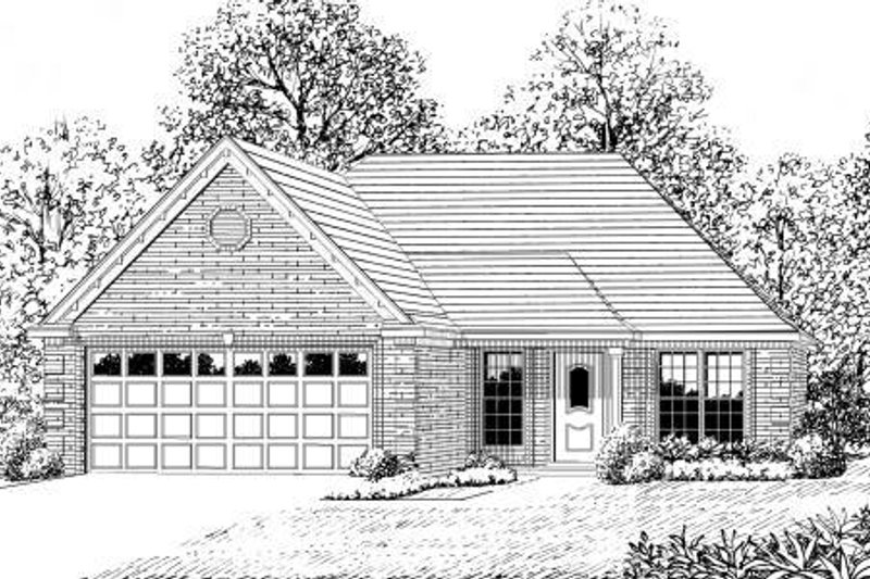 Exterior - Front Elevation 2 for Traditional House Plan #424-92 - 3 bed, 2 bath