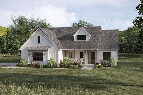 Exterior - Front Elevation 4 for Farmhouse House Plan #455-736 - 3 bed, 2.5 bath