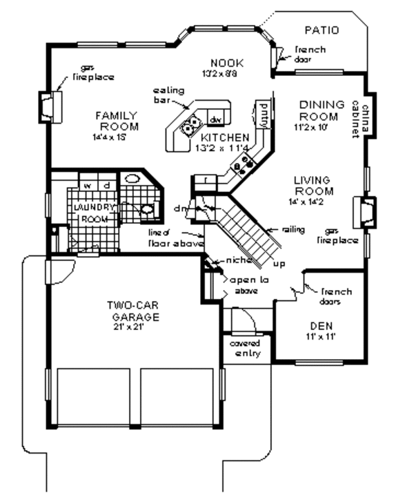 Architectural House Design - European Floor Plan - Main Floor Plan #18-244