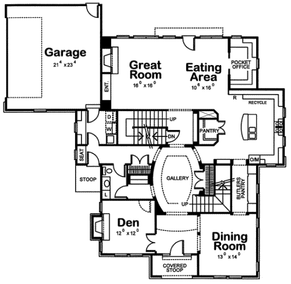 Home Plan - European Floor Plan - Main Floor Plan #20-1582
