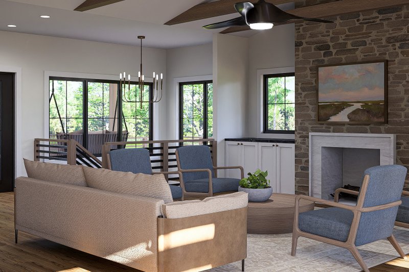 Home Plan - Interior - Family Room for Beach House Plan #455-594 - 1 bed, 2 bath