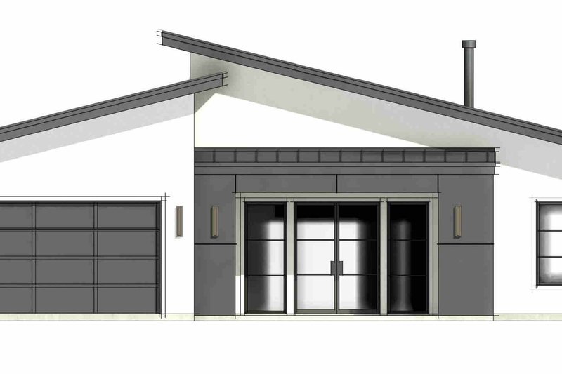 Home Plan - Exterior - Front Elevation 10 for Modern House Plan #1096-179 - 3 bed, 2 bath