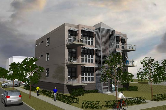 Exterior - Front Elevation 3 for Contemporary House Plan #535-6 - 12 bed, 6 bath