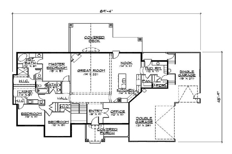 Home Plan - Floor Plan - Main Floor for Traditional House Plan #5-303 - 5 bed, 3.5 bath