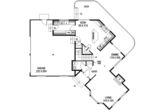Floor Plan - Main Floor for Country House Plan #60-504 - 3 bed, 2.5 bath