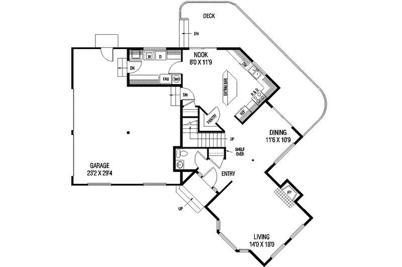 Home Plan - Floor Plan - Main Floor for Country House Plan #60-504 - 3 bed, 2.5 bath