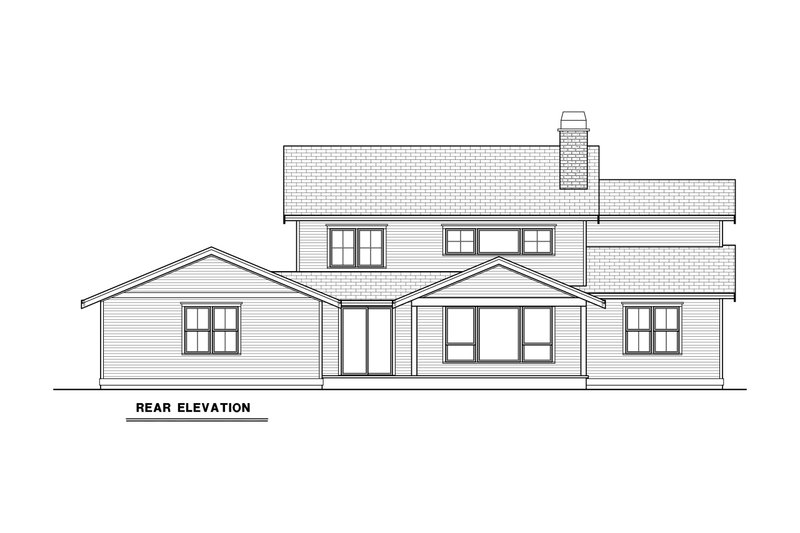 House Blueprint - Exterior - Rear Elevation for Farmhouse House Plan #1070-268 - 4 bed, 2.5 bath