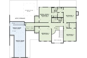 Floor Plan - Upper Floor for Colonial House Plan #17-2803 - 5 bed, 3.5 bath