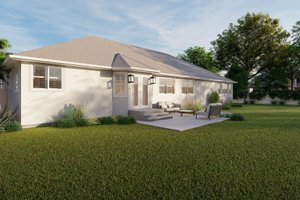 Exterior - Rear Elevation 1 for Traditional House Plan #1060-191 - 3 bed, 2 bath