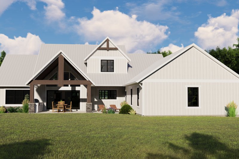 House Blueprint - Exterior - Rear Elevation for Farmhouse House Plan #1064-101 - 3 bed, 2.5 bath