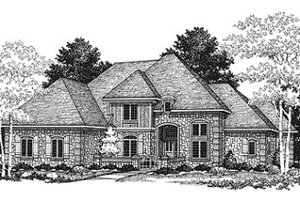 European Exterior - Front Elevation Plan #70-523