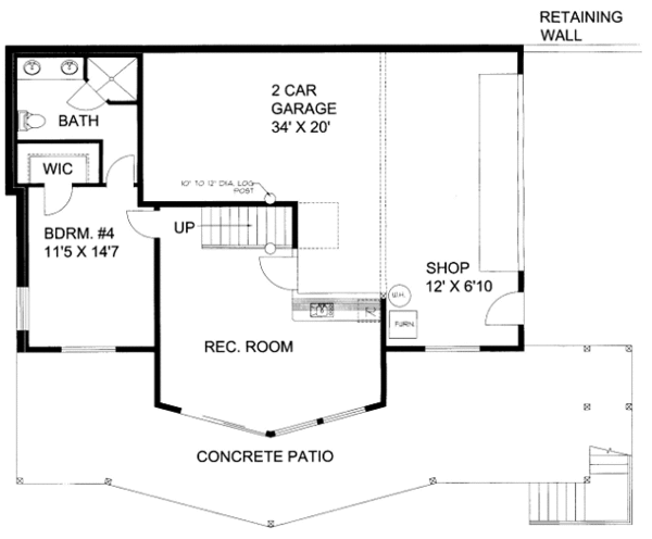 Dream House Plan - Cabin Floor Plan - Lower Floor Plan #117-770