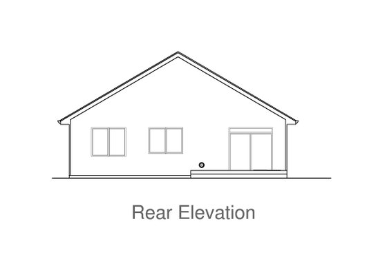 Exterior - Rear Elevation for Craftsman House Plan #53-458 - 2 bed, 2 bath