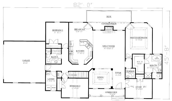 Architectural House Design - Traditional Floor Plan - Main Floor Plan #437-110