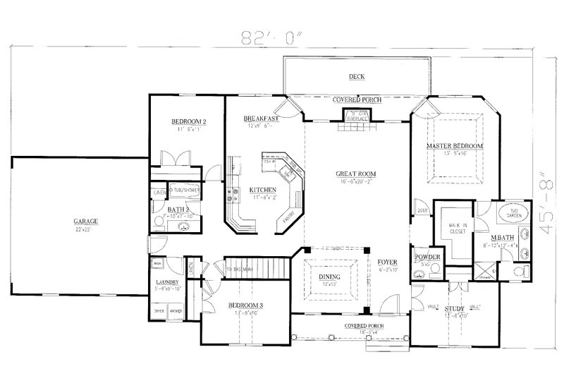 Architectural House Design - Floor Plan - Main Floor for Traditional House Plan #437-110 - 3 bed, 2.5 bath