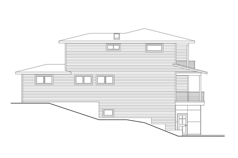 House Blueprint - Exterior - Rear Elevation for Contemporary House Plan #124-1368 - 4 bed, 3.5 bath