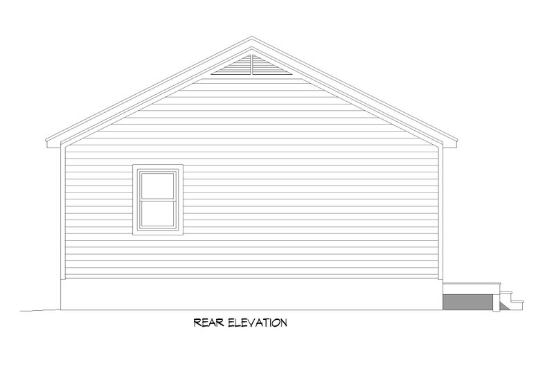 House Blueprint - Exterior - Rear Elevation for Cottage House Plan #932-916 - 1 bed, 1 bath