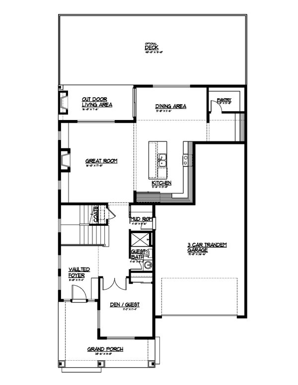 House Blueprint - Contemporary Floor Plan - Main Floor Plan #569-86
