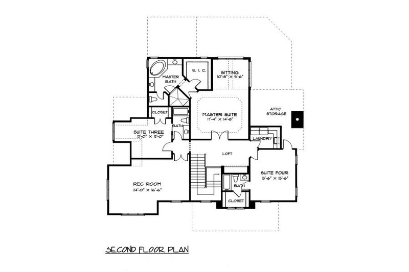 Dream House Plan - Floor Plan - Upper Floor for Victorian House Plan #413-142 - 4 bed, 4 bath