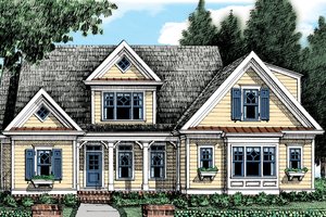 House Blueprint - Farmhouse Exterior - Front Elevation Plan #927-1004