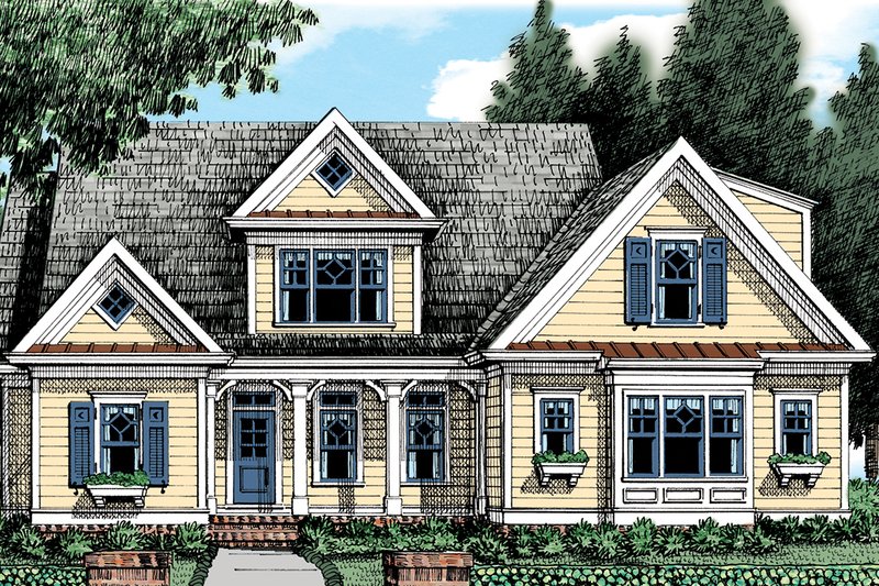 Dream House Plan - Farmhouse Exterior - Front Elevation Plan #927-1004