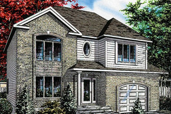 Exterior - Front Elevation for European House Plan #138-197 - 4 bed, 1.5 bath