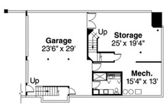 Floor Plan - Lower Floor 1 for Craftsman House Plan #124-516 - 4 bed, 4.5 bath