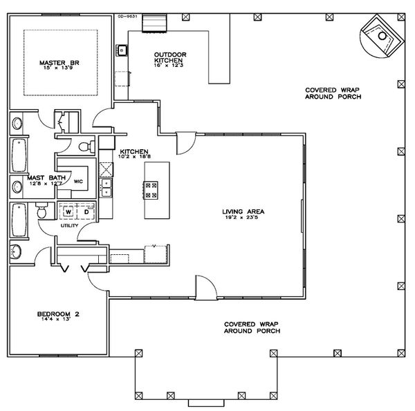 Craftsman Floor Plan - Main Floor Plan #8-299