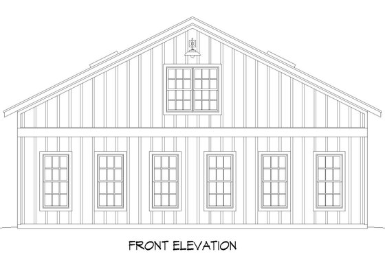 Exterior - Front Elevation 3 for Southern House Plan #932-906, 0.5 bath