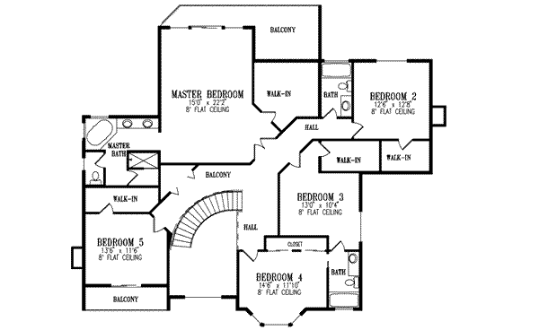 House Plan Design - Adobe / Southwestern Floor Plan - Upper Floor Plan #1-897