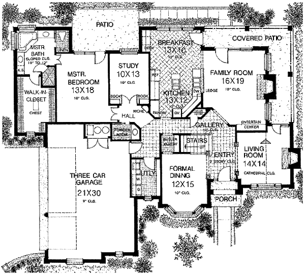 Dream House Plan - European Floor Plan - Main Floor Plan #310-634