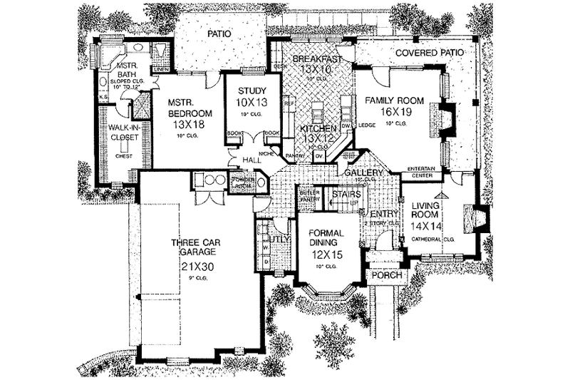 Dream House Plan - Floor Plan - Main Floor for European House Plan #310-634 - 4 bed, 4 bath