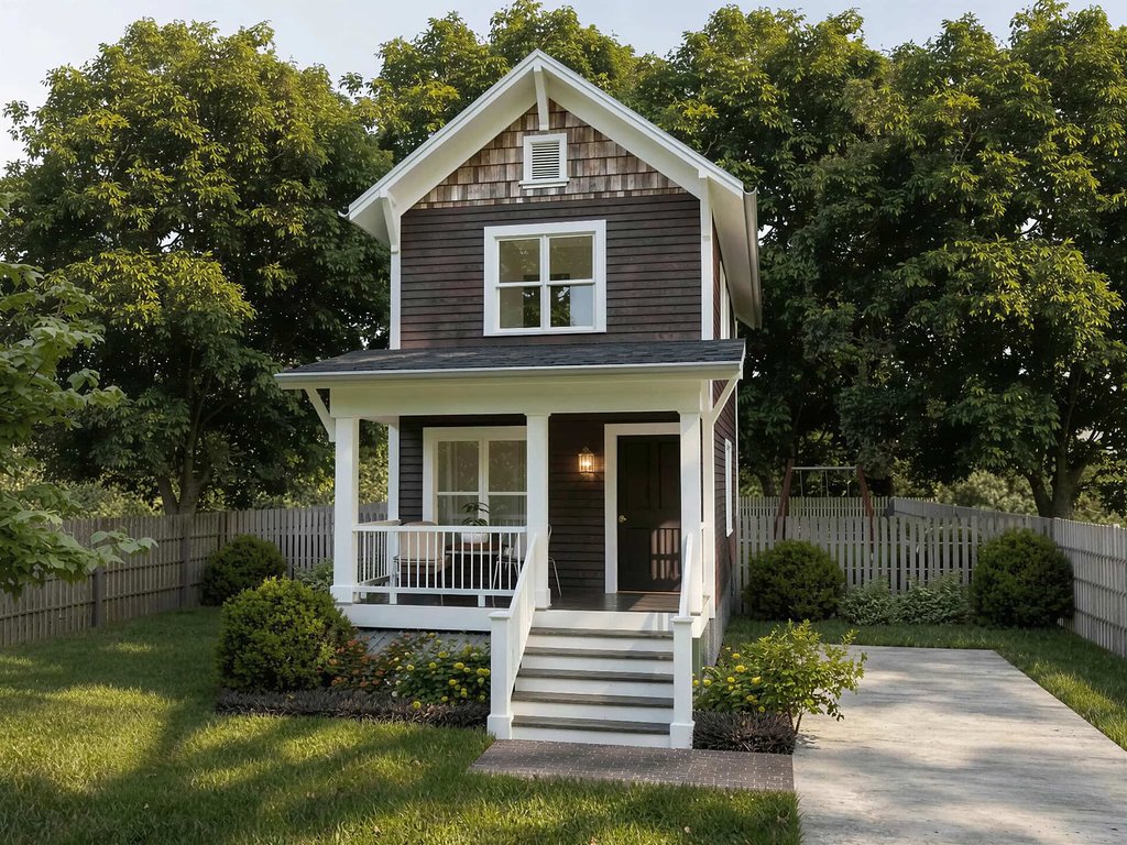 Exterior - Front Elevation 2 for Craftsman House Plan #79-277 - 2 bed, 1.5 bath