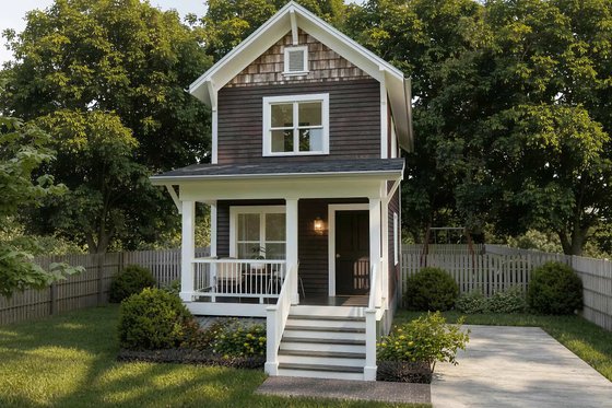 Exterior - Front Elevation for Craftsman House Plan #79-277 - 2 bed, 1.5 bath