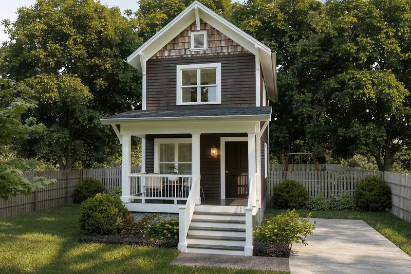 Exterior - Front Elevation 2 for Craftsman House Plan #79-277 - 2 bed, 1.5 bath